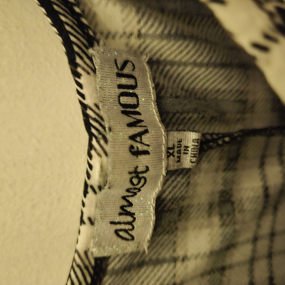 Almost Famous Black and White Plaid Shirt